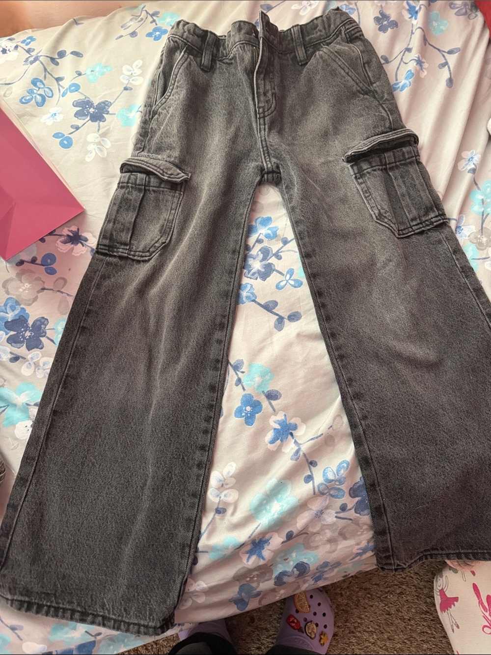 Old Navy High-Rise Baggy Wide Leg Jeans - Washed Black